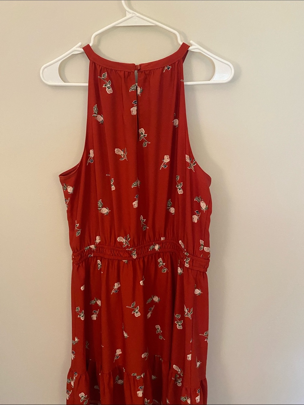 LOFT Red Floral Halter Dress - Picture 6 of 7